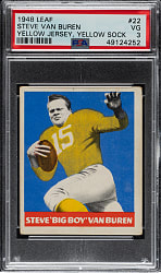 1948 Leaf Football #22 Steve Van Buren Rookie Yellow Jersey, Yellow Sock PSA VG 3