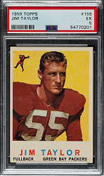 1959 Topps Football #155 Jim Taylor Rookie PSA EX 5
