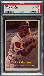 1957 Topps #20 Hank Aaron PSA EX-MT 6