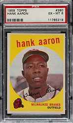 1959 Topps #380 Hank Aaron PSA EX-MT 6