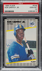 1989 Fleer #548 Ken Griffey Jr. Rookie PSA GEM MINT 10