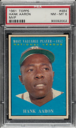 1961 Topps #484 Hank Aaron MVP PSA NM-MT 8