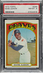 1972 Topps #299 Hank Aaron PSA NM-MT 8