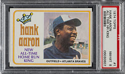 1974 Topps #1 Hank Aaron All-Time Home Run King PSA NM-MT 8