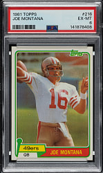 1981 Topps Football #216 Joe Montana Rookie PSA EX-MT 6