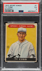 1933 R338 Sport Kings #1 Ty Cobb PSA EX 5