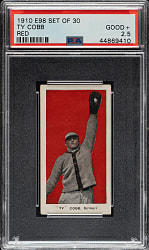 1910 E98 Anonymous "Set of 30" Ty Cobb PSA GOOD+ 2.5 - Red Background