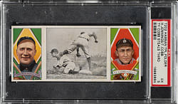 1912 T202 Hassan Triple Folder "Ty Cobb Steals Third" Ty Cobb/Hughie Jennings PSA EX 5