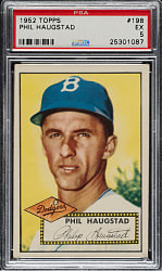 1952 Topps #198 Phil Haugstad PSA EX 5
