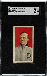 1909-1911 T206 White Border Ty Cobb Portrait Red Background SGC GOOD 2