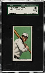 1909-1911 T206 White Border Clyde Milan SGC EX/NM 80