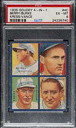1935 R321 Goudey "4-in-1" Berry/Burke/Kress/Dazzy Vance PSA EX-MT 6