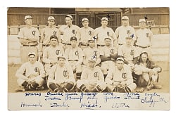 1913 Chattanooga Lookouts Team Postcard with Harry Coveleski, Gabby Street, and Kid Elberfield