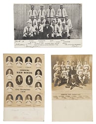 1906 to 1908 Cobourg Red Wings Team and York Tri-State League Team Postcard Trio with Jack Hayden