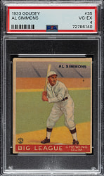 1933 R319 Goudey #35 Al Simmons PSA VG-EX 4