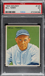 1933 R319 Goudey #125 Bill Terry PSA EX 5
