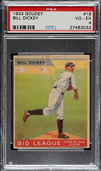 1933 R319 Goudey #19 Bill Dickey PSA VG-EX 4