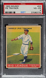 1933 R319 Goudey #22 Pie Traynor PSA VG-EX 4