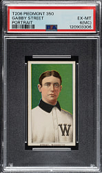 1909-1911 T206 White Border Gabby Street Portrait PSA EX-MT 6 (MC)