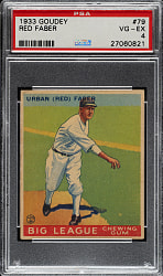 1933 R319 Goudey #79 Red Faber PSA VG-EX 4