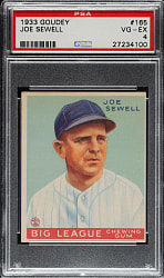1933 R319 Goudey #165 Joe Sewell PSA VG-EX 4