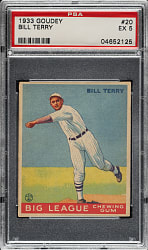 1933 R319 Goudey #20 Bill Terry PSA EX 5
