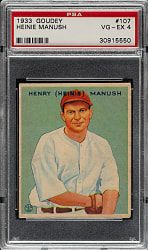 1933 R319 Goudey #107 Heinie Manush PSA VG-EX 4