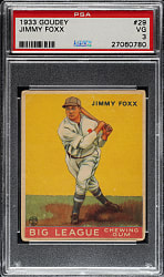 1933 R319 Goudey #29 Jimmie Foxx PSA VG 3
