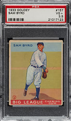 1933 R319 Goudey #157 Sammy Byrd PSA VG+ 3.5