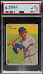 1933 R319 Goudey #227 Bill Herman PSA VG-EX+ 4.5
