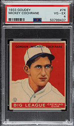 1933 R319 Goudey #76 Mickey Cochrane PSA VG-EX 4