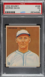1933 R319 Goudey #236 George Davis PSA EX 5