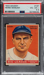 1933 R319 Goudey #187 Heinie Manush PSA VG-EX+ 4.5