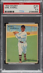 1933 R319 Goudey #194 Earl Averill PSA PSA EX+ 5.5