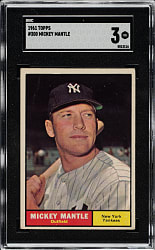 1961 Topps #300 Mickey Mantle SGC VG 3