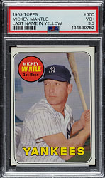 1969 Topps #500 Mickey Mantle PSA VG+ 3.5