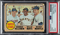 1968 Topps #490 Super Stars with Killebrew, Mays, and Mantle PSA VG 3 (MK)