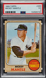 1968 Topps #280 Mickey Mantle PSA VG 3