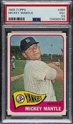1965 Topps #350 Mickey Mantle PSA VG+ 3.5