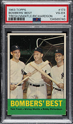 1963 Topps #173 Bombers' Best with Mickey Mantle PSA VG-EX 4