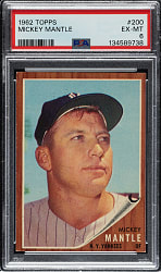 1962 Topps #200 Mickey Mantle PSA EX-MT 6