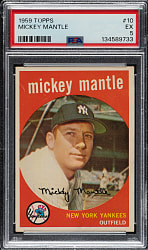 1959 Topps #10 Mickey Mantle PSA EX 5