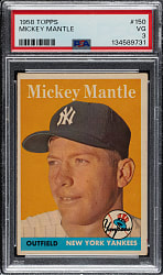1958 Topps #150 Mickey Mantle PSA VG 3