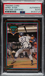 Signed 1995 Action Packed 24 KT Gold #1D Derek Jeter Autograph - PSA/DNA
