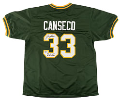 Jose Canseco Signed Oakland Athletics Jersey with "86 AL ROY" and "88 AL MVP" Inscriptions - Beckett