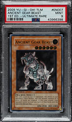 2005 Yu-Gi-Oh! The Lost Millennium 1st Edition #EN036 #EN007 Ancient Gear Beast Ultimate Rare PSA MINT 9