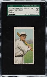 1909-1911 T206 White Border Cy Seymour Batting SGC EX+ 70 - Sovereign 350 Back