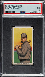 1909-1911 T206 White Border Gavvy Cravath PSA EX 5 - Polar Bear Back