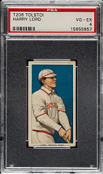 1909-1911 T206 White Border Harry Lord PSA VG-EX 4 - Tolstoi Back