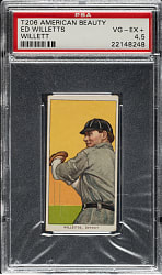 1909-1911 T206 White Border Ed Willetts PSA VG-EX+ 4.5 - American Beauty 350 Back